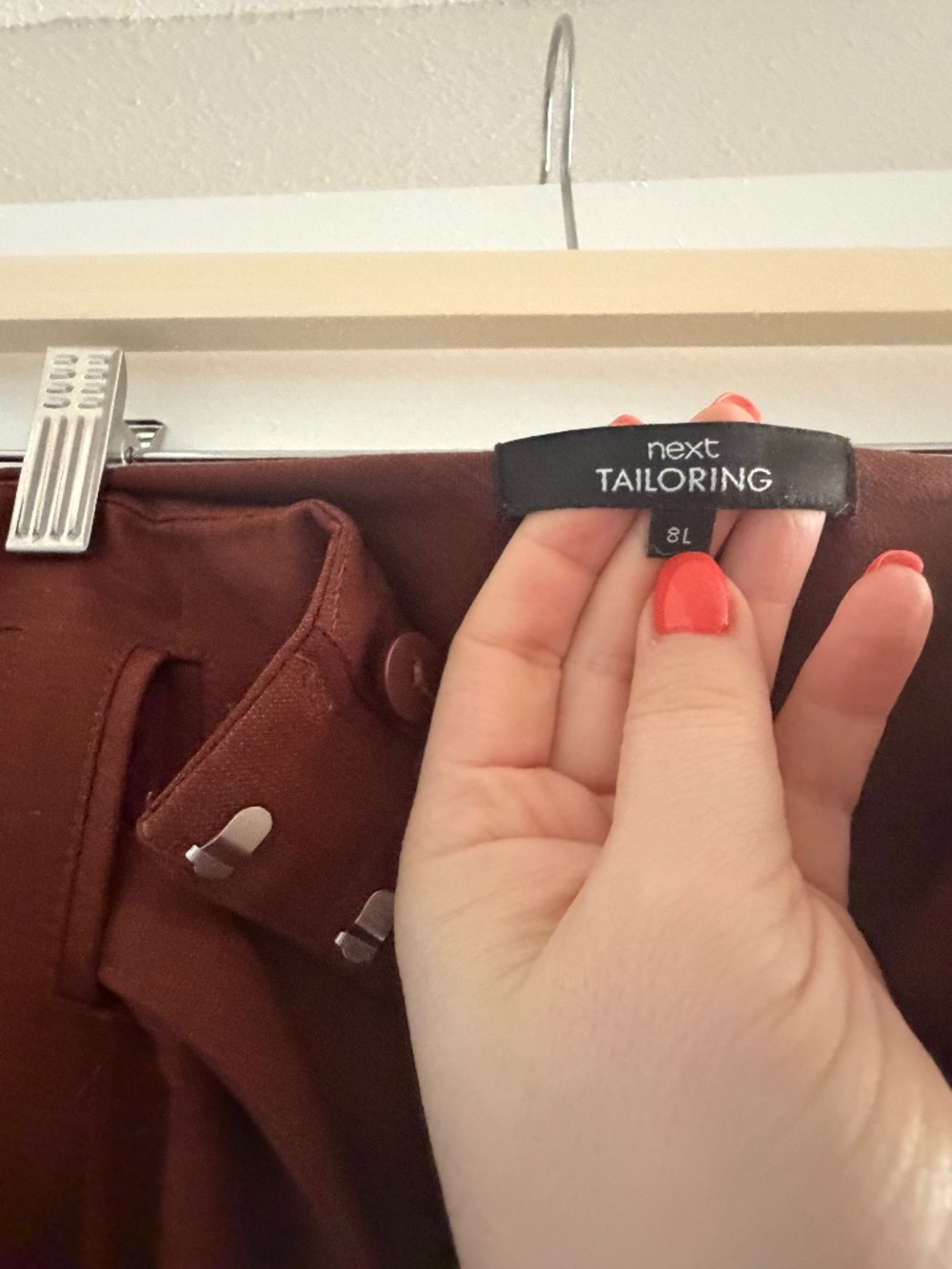 Next Tailored Pants Brown Belted High Waist Size 8